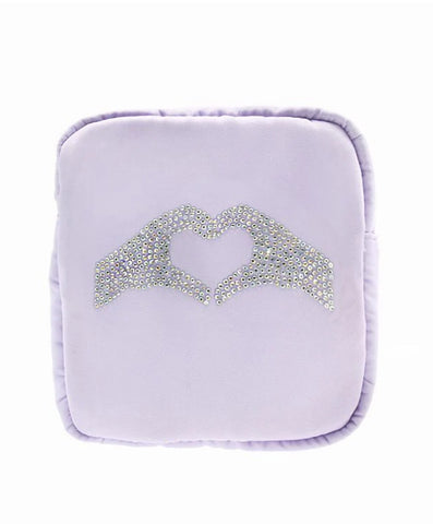 heart hands cosmetic bag