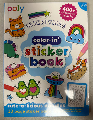 color in sticker book - cute-a-licious doodles