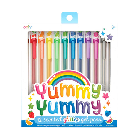 yummy yummy scented glitter gel pens - set of 12