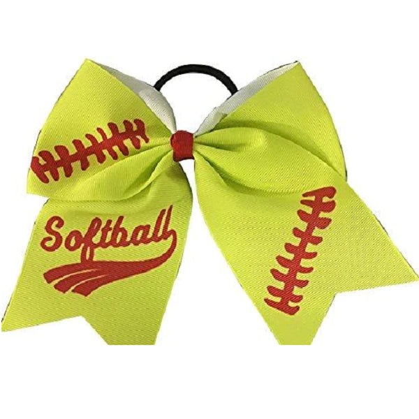 softball bow hair tie