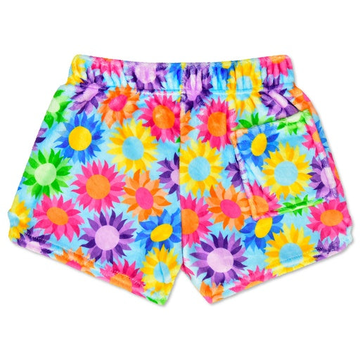 colorful sunflowers fuzzie shorts