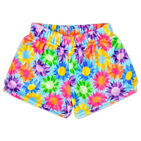 colorful sunflowers fuzzie shorts