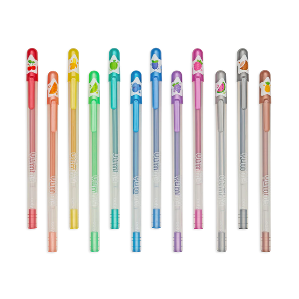 yummy yummy scented glitter gel pens - set of 12