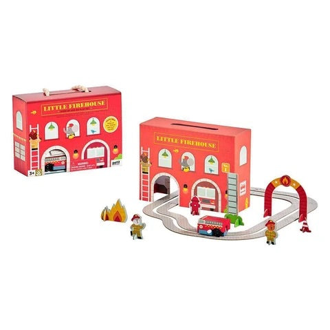 wind up and go fire station play set