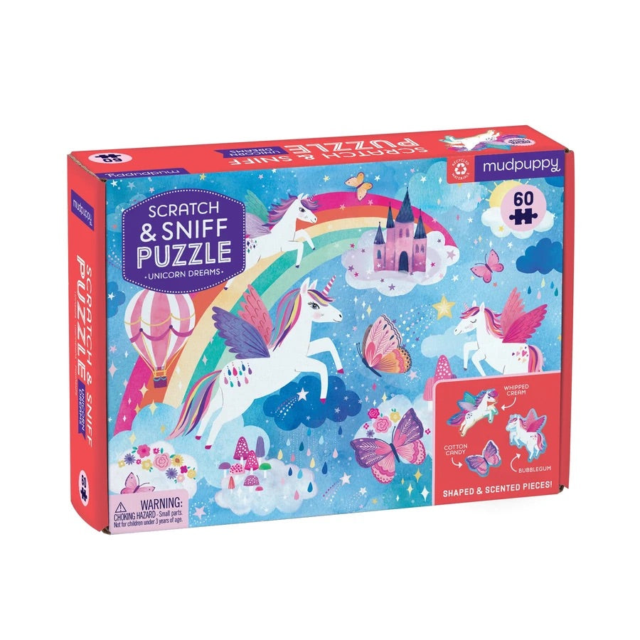 unicorn dreams scratch and sniff - 60 piece puzzle